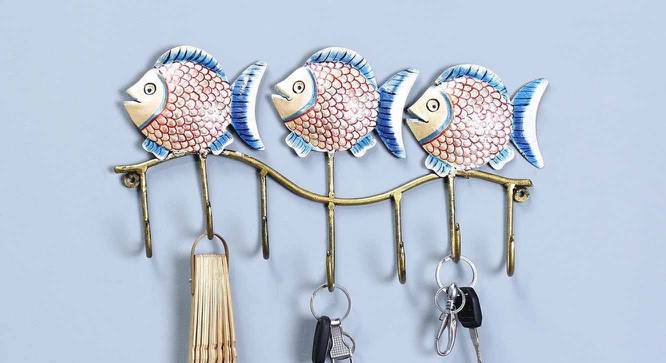 Fish Multicolor Metal 7 Key Holder (Multicolor) by Urban Ladder - Front View Design 1 - 477045