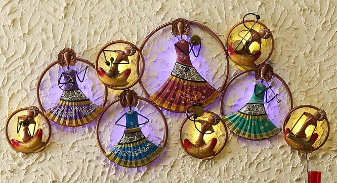 Musician Ring Dolls Multicolor Metal Wall Accent (Multicolor) by Urban Ladder - Front View Design 1 - 477137
