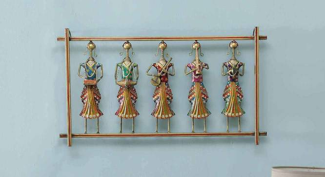 Painted Musician 5 Lady Multicolor Metal Wall Accent (Multicolor) by Urban Ladder - Front View Design 1 - 477331