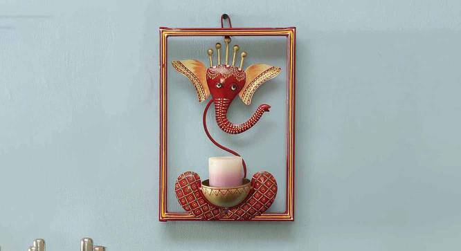 Ganesh Tea Light Multicolor Metal Wall Accent (Multicolor) by Urban Ladder - Front View Design 1 - 477335