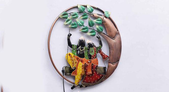 Radhe Krishna Ring Multicolor Metal Wall Accent With Led (Multicolor) by Urban Ladder - Cross View Design 1 - 477361