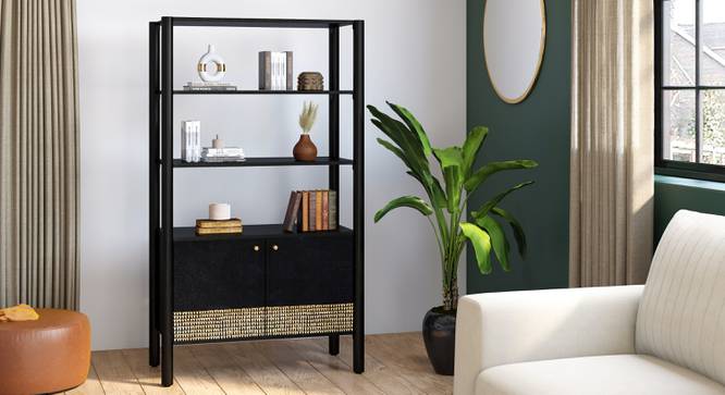 Gaku Bookshelf (Charcoal Black, Charcoal Black, Semi Gloss Finish) by Urban Ladder - Full View Design 1 - 478031