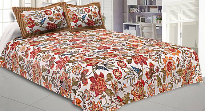 Thibaut Multicolor Abstract 150 TC Cotton Double Size Bedsheet with 2 Pillow Covers (Double Size, Multicolor) by Urban Ladder - Front View Design 1 - 478513