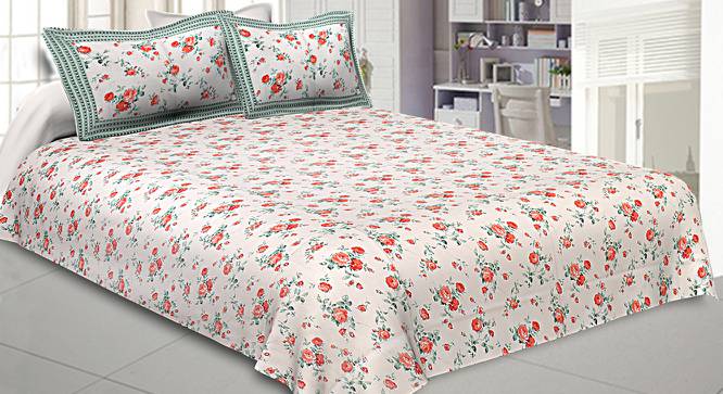 Lukas Green Abstract 150 TC Cotton Double Size Bedsheet with 2 Pillow Covers (Green, Double Size) by Urban Ladder - Front View Design 1 - 478544