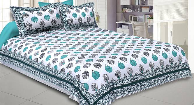 Bastien Green Abstract 150 TC Cotton Double Size Bedsheet with 2 Pillow Covers (Green, Double Size) by Urban Ladder - Front View Design 1 - 478569