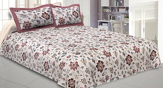 Anas Reddish Abstract 150 TC Cotton Double Size Bedsheet with 2 Pillow Covers (Red, Double Size) by Urban Ladder - Front View Design 1 - 478632