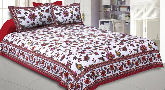 Charles White Abstract 150 TC Cotton Double Size Bedsheet with 2 Pillow Covers (White, Double Size) by Urban Ladder - Front View Design 1 - 478698