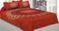 Milo Red Abstract 150 TC Cotton Double Size Bedsheet with 2 Pillow Covers (Red, Double Size) by Urban Ladder - Front View Design 1 - 478700