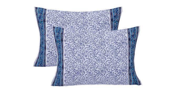 Louka Blue Abstract 150 TC Cotton Double Size Bedsheet with 2 Pillow Covers (Blue, Double Size) by Urban Ladder - Cross View Design 1 - 478732