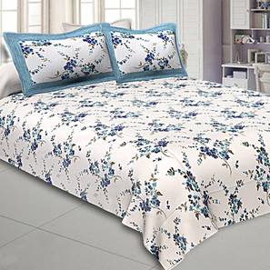 Blue Abstract 150 TC Cotton Double Size Bedsheet