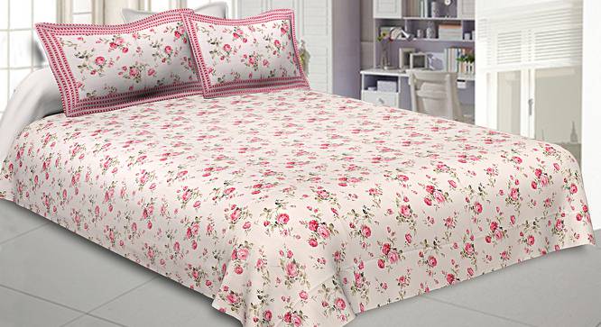 Lukas Pink Abstract 150 TC Cotton Double Size Bedsheet with 2 Pillow Covers (Pink, Double Size) by Urban Ladder - Front View Design 1 - 478794