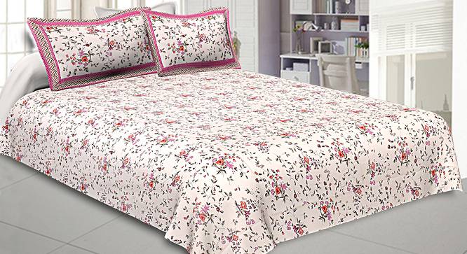 Elouan Pink Abstract 150 TC Cotton Double Size Bedsheet with 2 Pillow Covers (Pink, Double Size) by Urban Ladder - Front View Design 1 - 478828
