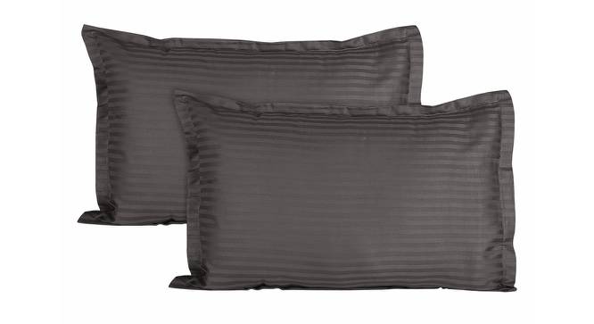 Adem Dark Grey Absract 210 TC Cotton Double Size Bedsheet with 2 Pillow Covers (Dark Grey, Double Size) by Urban Ladder - Cross View Design 1 - 478875