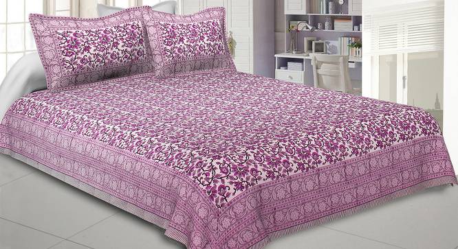 Dorian Pink Abstract 150 TC Cotton Double Size Bedsheet with 2 Pillow Covers (Pink, Double Size) by Urban Ladder - Front View Design 1 - 478901