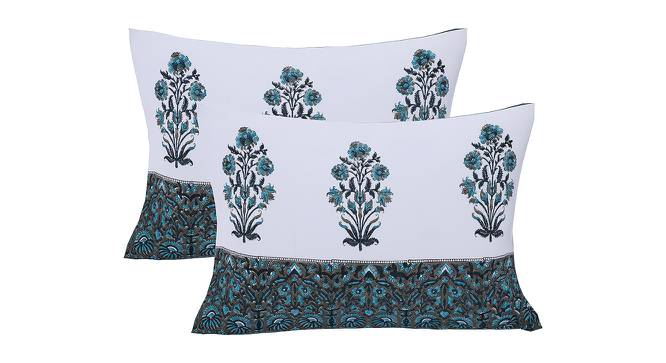 Jean Blue Abstract 150 TC Cotton Double Size Bedsheet with 2 Pillow Covers (Blue, Double Size) by Urban Ladder - Cross View Design 1 - 478906