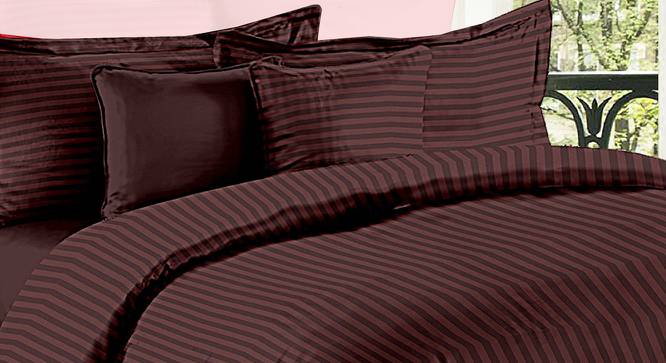 Adem Dark Brown Absract 210 TC Cotton Double Size Bedsheet with 2 Pillow Covers (Dark Brown, Double Size) by Urban Ladder - Cross View Design 1 - 478913