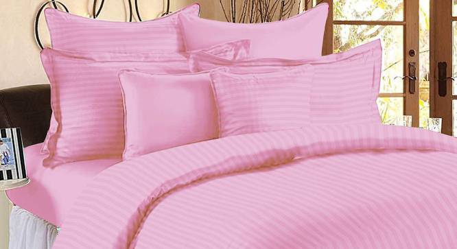 Mullen Pink Absract 210 TC Cotton Double Size Bedsheet with 2 Pillow Covers (Pink, Double Size) by Urban Ladder - Front View Design 1 - 478988