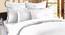 Adem White Absract 210 TC Cotton Double Size Bedsheet with 2 Pillow Covers (White, Double Size) by Urban Ladder - Front View Design 1 - 479044