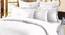 Adem White Absract 210 TC Cotton Double Size Bedsheet with 2 Pillow Covers (White, Double Size) by Urban Ladder - Design 1 Side View - 479063