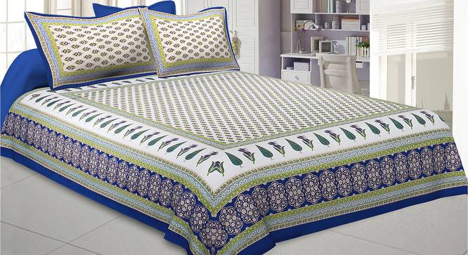 Anton Green Abstract 180 TC Cotton Double Size Bedsheet with 2 Pillow Covers (Green, Double Size) by Urban Ladder - Front View Design 1 - 479201