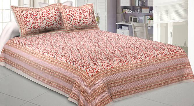 Luc Pink Abstract 180 TC Cotton Double Size Bedsheet with 2 Pillow Covers (Pink, Double Size) by Urban Ladder - Front View Design 1 - 479269