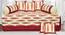 Luella Maroon Absract 180 TC Cotton Diwan Set - Set of 8 (Maroon) by Urban Ladder - Front View Design 1 - 479306
