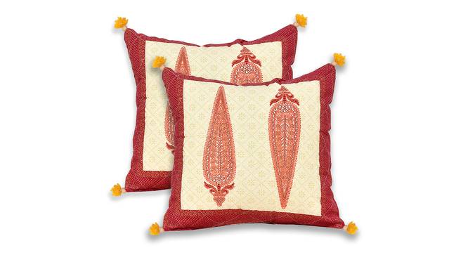 Luella Maroon Absract 180 TC Cotton Diwan Set - Set of 8 (Maroon) by Urban Ladder - Cross View Design 1 - 479314