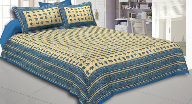 Alessio Multicolor Abstract 180 TC Cotton Double Size Bedsheet with 2 Pillow Covers (Double Size, Multicolor) by Urban Ladder - Front View Design 1 - 479341
