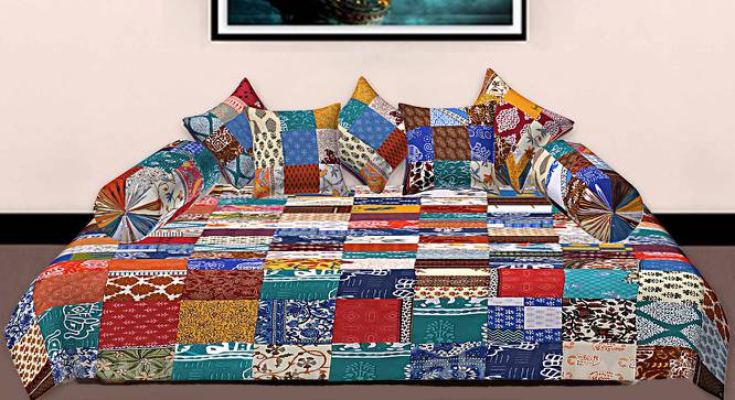Emmalynn Multicolor Absract 180 TC Cotton Diwan Set - Set of 8 (Multicolor) by Urban Ladder - Front View Design 1 - 479367