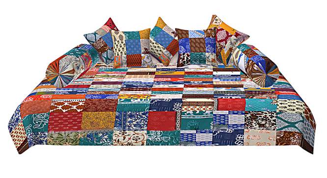 Emmalynn Multicolor Absract 180 TC Cotton Diwan Set - Set of 8 (Multicolor) by Urban Ladder - Cross View Design 1 - 479374