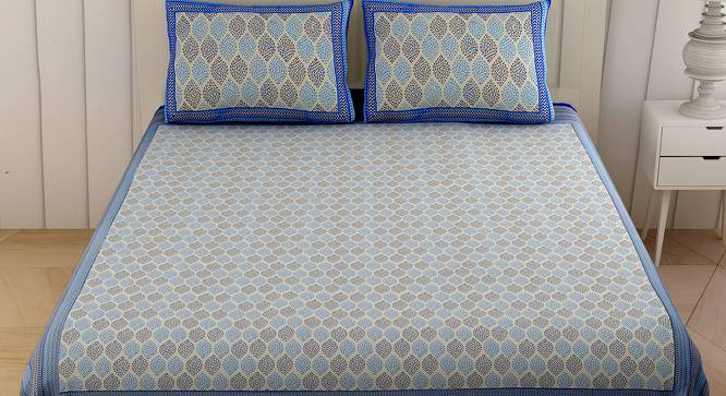 Adel Blue Abstract 180 TC Cotton Double Size Bedsheet with 2 Pillow Covers (Blue, Double Size) by Urban Ladder - Cross View Design 1 - 479434