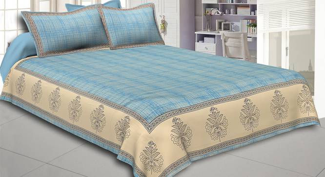 Angel Cream Abstract 180 TC Cotton Double Size Bedsheet with 2 Pillow Covers (Cream, Double Size) by Urban Ladder - Front View Design 1 - 479458