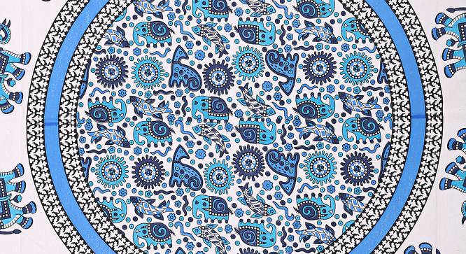 Nathalia Blue Absract 120 TC Cotton Diwan Set - Set of 8 (Blue) by Urban Ladder - Cross View Design 1 - 479484
