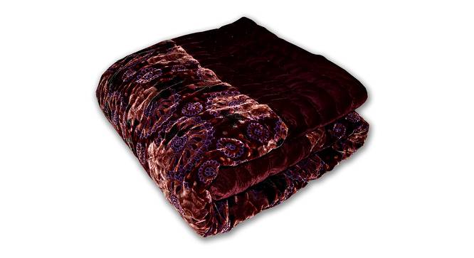 Farisha Maroon Absract 150 GSM Velvet Double Bed Quilt (Maroon, Double Size) by Urban Ladder - Cross View Design 1 - 479513