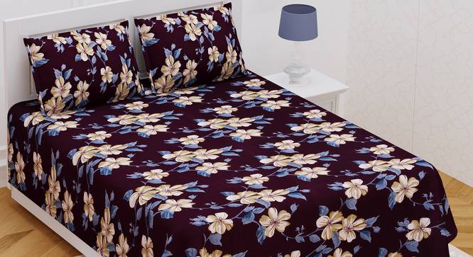 Leonard Dark Coffee Abstract 180 TC Cotton Double Size Bedsheet with 2 Pillow Covers (Brown, Double Size) by Urban Ladder - Front View Design 1 - 479538