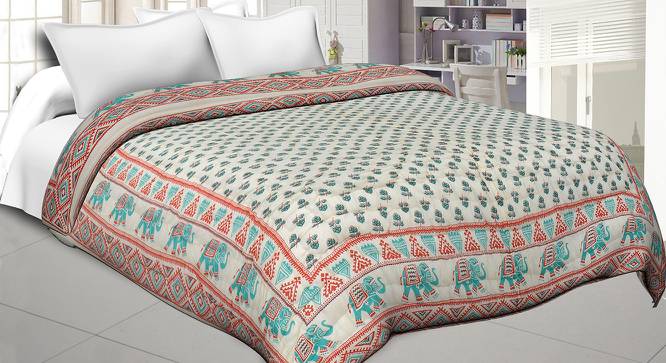 Ishanvi Multicolor Absract 150 GSM Cotton Double Bed Quilt (Double Size, Multicolor) by Urban Ladder - Front View Design 1 - 479540