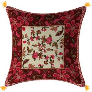 Decor Deals Starting From 149 Design Amelie Maroon Absract 16*16 Inches Cotton Pillow Cover (41 x 41 cm  (16" X 16") Cushion Size, Maroon)