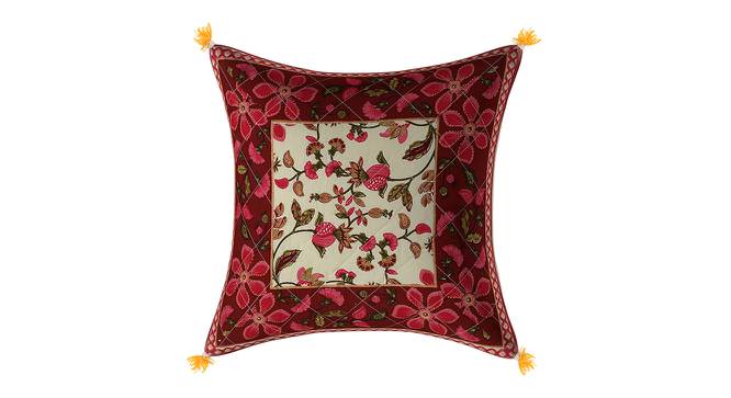 Amelie Maroon Absract 16*16 Inches Fabric Pillow Cover (41 x 41 cm  (16" X 16") Cushion Size, Maroon) by Urban Ladder - Front View Design 1 - 479672