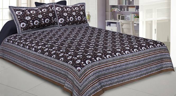 Shaunah Brown Abstract 180 TC Cotton Double Size Bedsheet with 2 Pillow Covers (Brown, Double Size) by Urban Ladder - Front View Design 1 - 479678