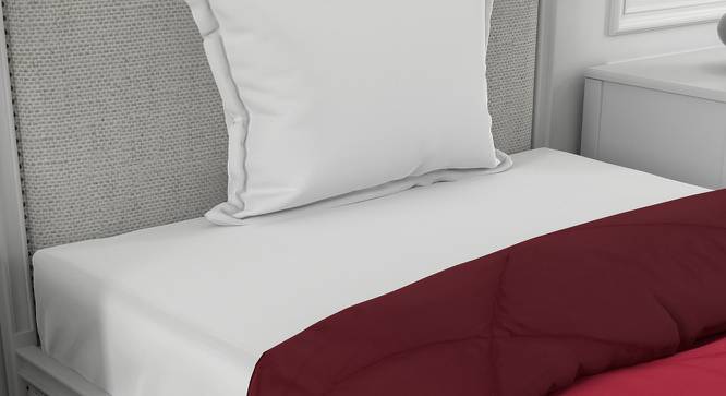 Ekiya Maroon-Pink Solid 250 GSM Microfiber Single Bed Comforter (Single Size, Maroon & Pink) by Urban Ladder - Cross View Design 1 - 479682