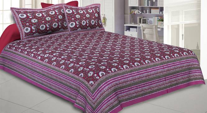 Shaunah Pink Abstract 180 TC Cotton Double Size Bedsheet with 2 Pillow Covers (Pink, Double Size) by Urban Ladder - Front View Design 1 - 479709