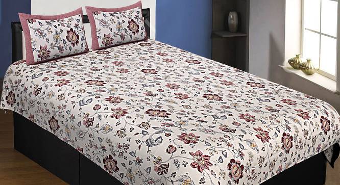 Linzee Reddish Abstract 180 TC Cotton Single Size Bedsheet with 2 Pillow Covers (Red, Single Size) by Urban Ladder - Front View Design 1 - 479712