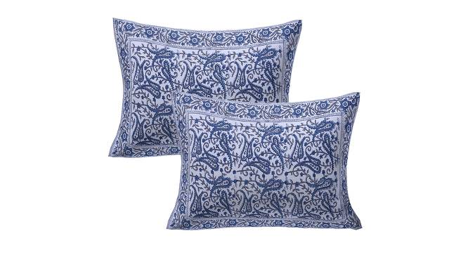 Ashlye Blue Abstract 180 TC Cotton Double Size Bedsheet with 2 Pillow Covers (Blue, Double Size) by Urban Ladder - Cross View Design 1 - 479848