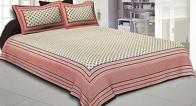 Leopold Black Abstract 180 TC Cotton Double Size Bedsheet with 2 Pillow Covers (Black, Double Size) by Urban Ladder - Front View Design 1 - 479872