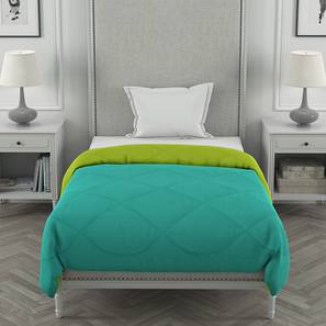 Comforters Design Ekiya Aqua Green-Parrot Green Solid 250 GSM Microfiber Single Bed Comforter (Single Size, Aqua Green & Parrot Green)