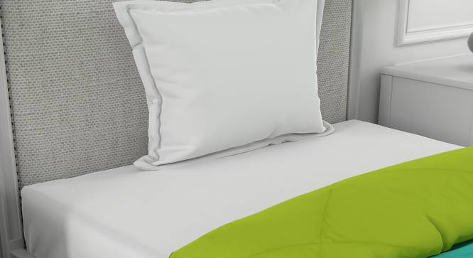 Ekiya Aqua Green-Parrot Green Solid 250 GSM Microfiber Single Bed Comforter (Single Size, Aqua Green & Parrot Green) by Urban Ladder - Cross View Design 1 - 479945