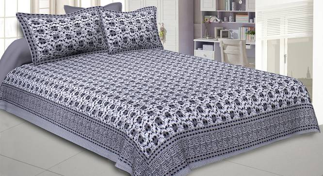 Leandre Grey Abstract 180 TC Cotton Double Size Bedsheet with 2 Pillow Covers (Grey, Double Size) by Urban Ladder - Front View Design 1 - 479966