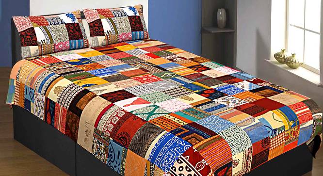 Rigg Multicolor Absract 150 TC Cotton Single Size Bedsheet with 2 Pillow Covers (Single Size) by Urban Ladder - Front View Design 1 - 479971