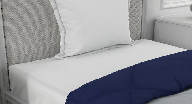 Ekiya Navy Blue-Light Grey Solid 250 GSM Microfiber Single Bed Comforter (Grey, Single Size) by Urban Ladder - Cross View Design 1 - 480025