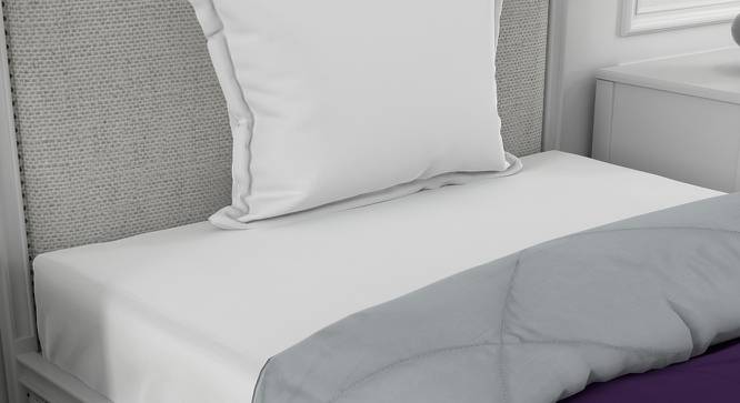 Ekiya Purple-Light Grey Solid 250 GSM Microfiber Single Bed Comforter (Single Size, Purple & Light Grey) by Urban Ladder - Cross View Design 1 - 480028